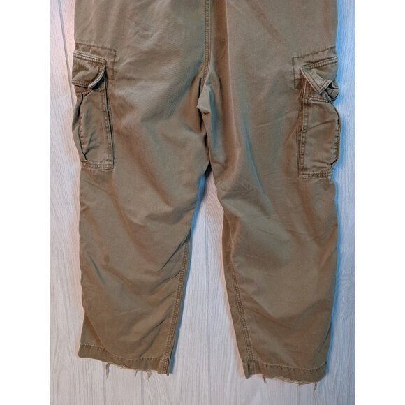 American Eagle Outfitters Pants Mens 32x30 Tan Cargo Drawstring Baggy Y2k Skate - Picture 6 of 10